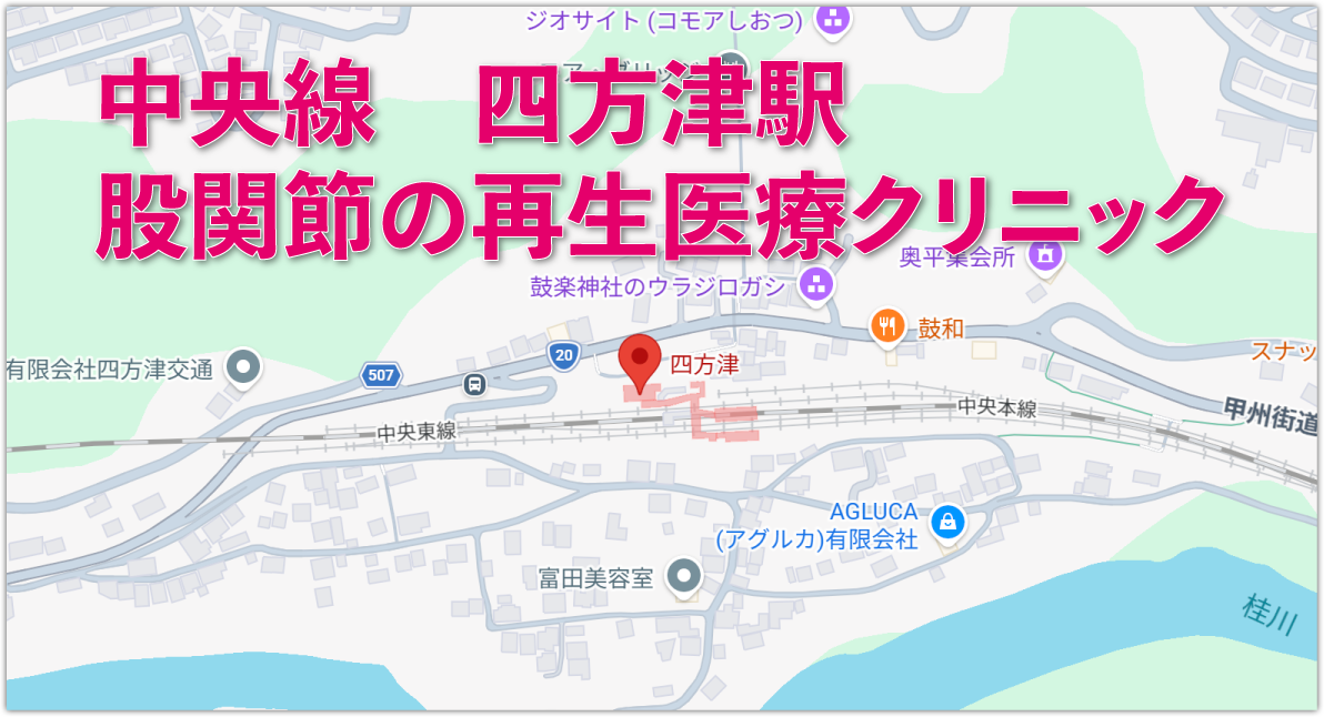 JR中央線四方津駅から通院する股関節の再生医療クリニック